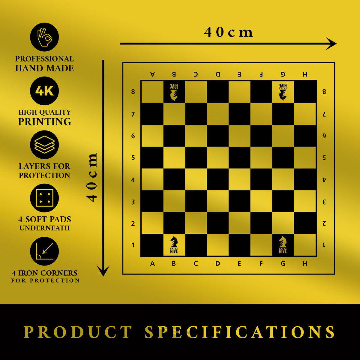 RED VERSION CHESS BOARD 40X40CM